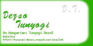 dezso tunyogi business card